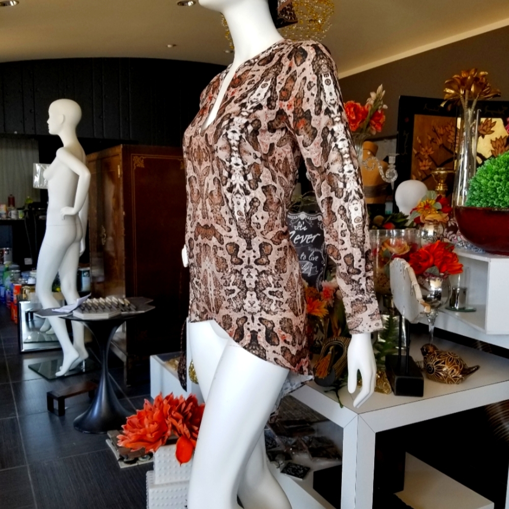 Chico's asymmetrical leapard shirt